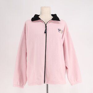 VINTAGE SAN FRANCISCO USA Embroidered Fleece Zip-Up Jacket Baby Pink Size M